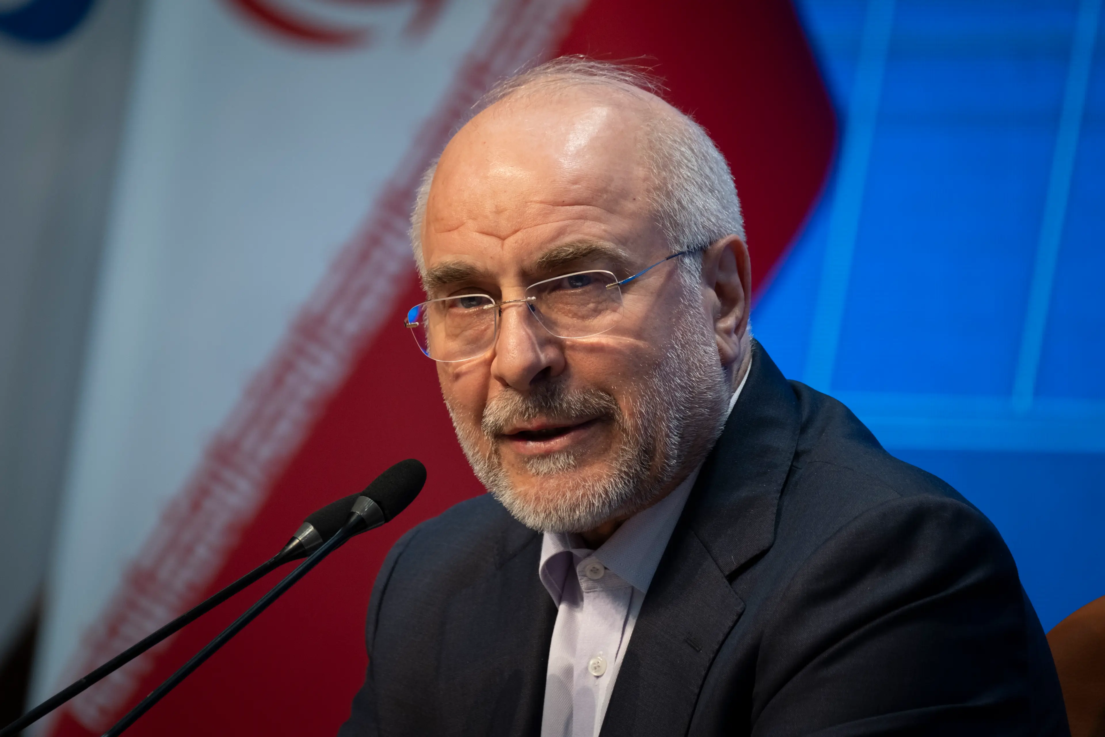 Mohammad Bagher Ghalibaf has denied Iran is having talks with the US (Morteza Nikoubazl/NurPhoto via Getty Images)