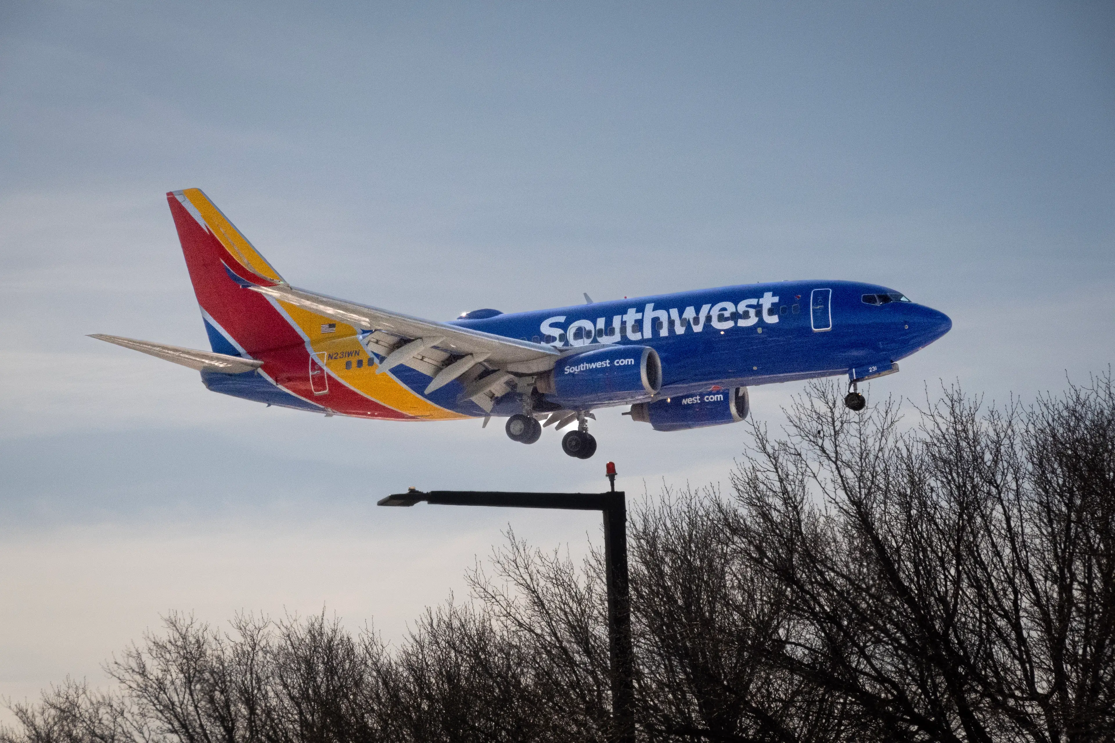 Southwest said the plane landed 'safely' (Scott Olson/Getty Images) 