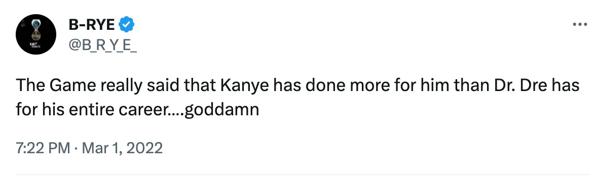 The Game was criticised for his comment about Dr. Dre.