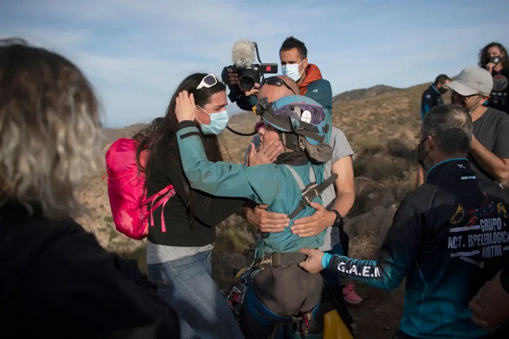 Beatriz emerged from the cave after 500 days (Photo by JORGE GUERRERO/AFP via Getty Images)