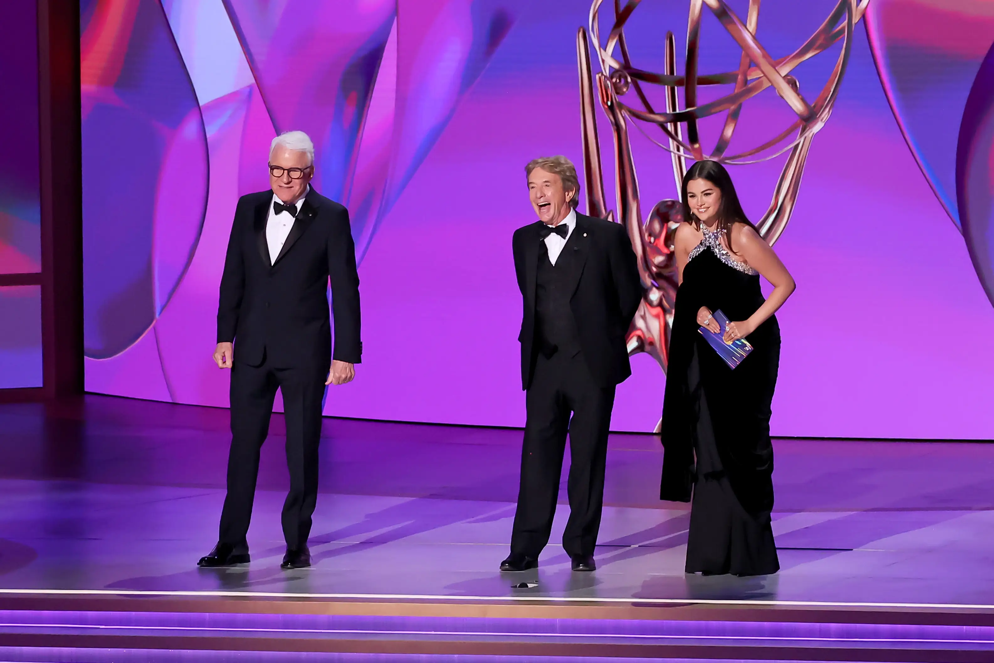 The trio presented the award for Best Supporting Actor in a Comedy Series (Leon Bennett/WireImage)