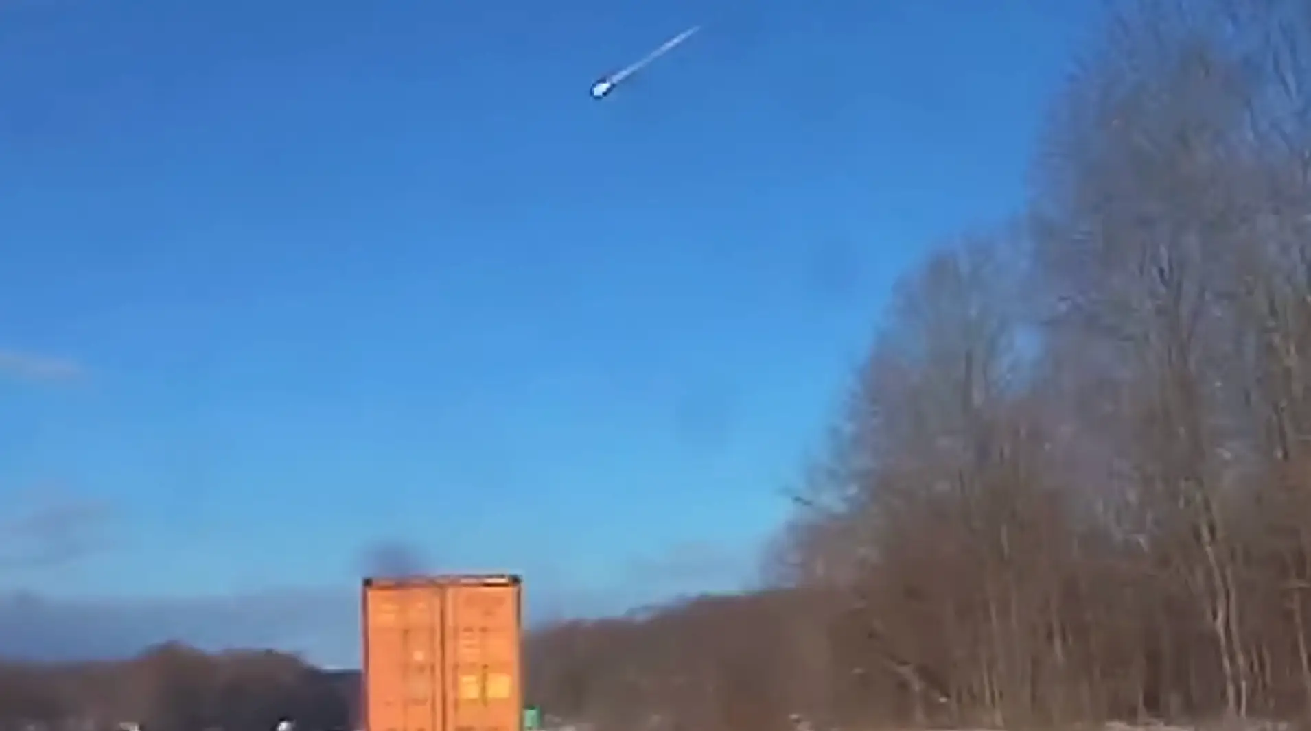 The meteor broke up over Ohio (WKYC Channel 3/YouTube)