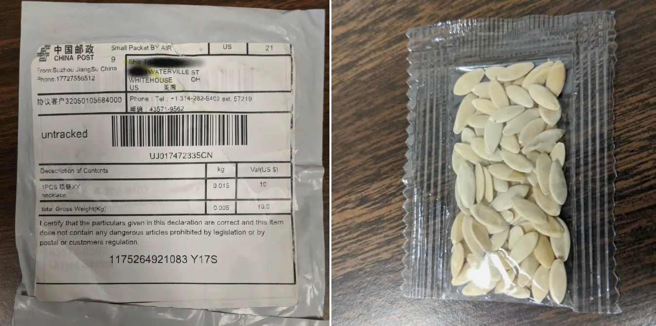 People couldn't work out what the seeds were. (Whitehouse Police Department/Facebook)
