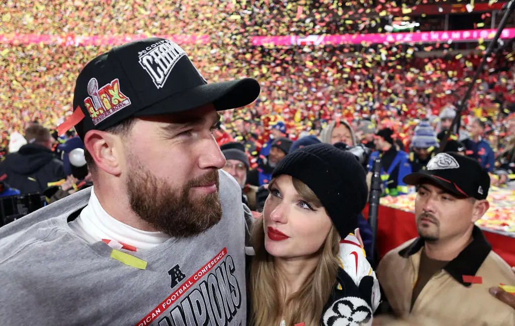 Taylor Swift will be supporting her boyfriend Travis Kelce at this year's Super Bowl (Photo by Jamie Squire/Getty Images)