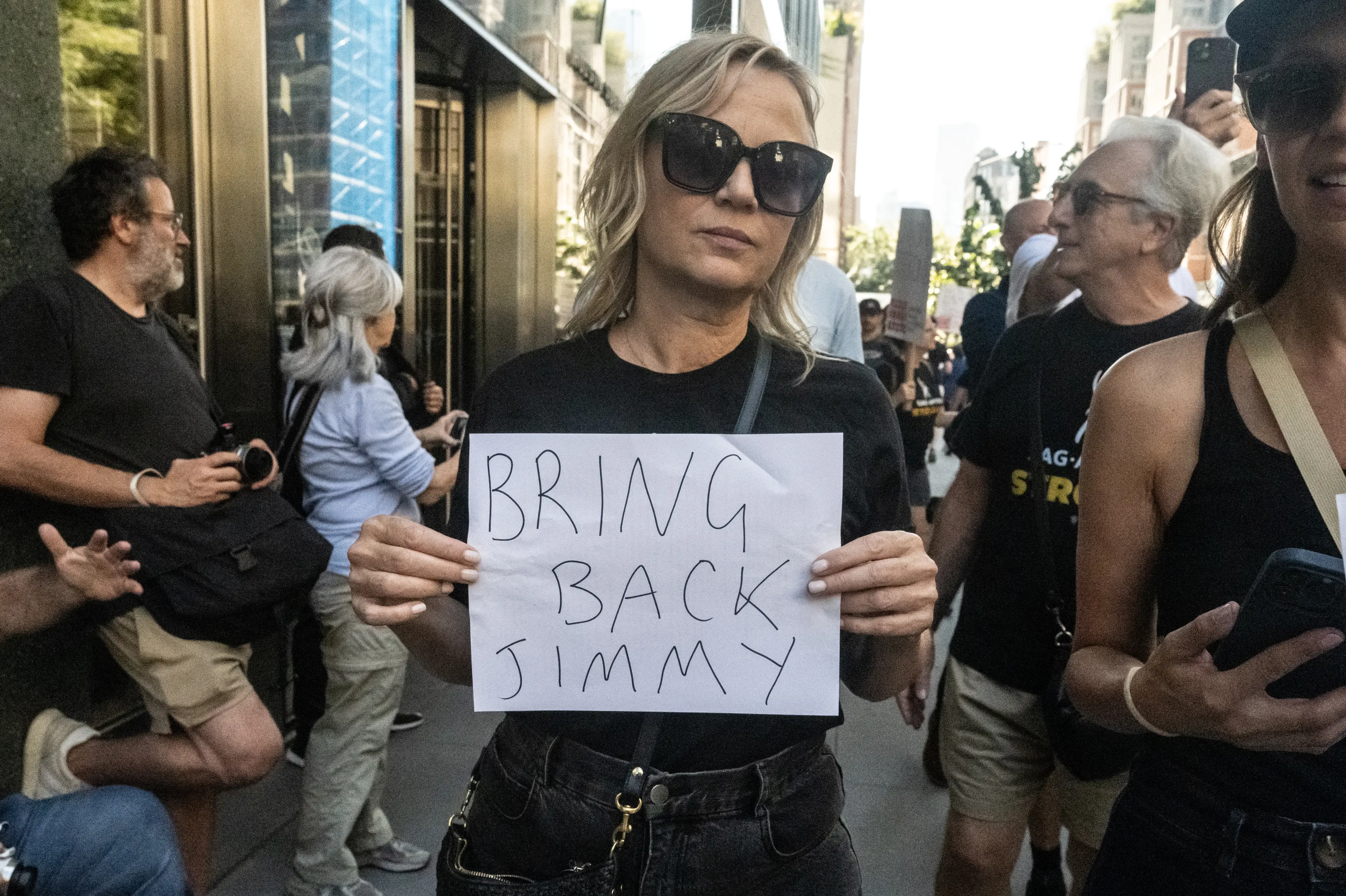 Protests saw fans demanding the host be reinstated (Stephanie Keith/Getty Images)