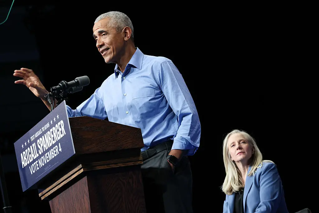 Obama appeared in Virginia to lend support to Democratic gubernatorial candidate, former Rep. Abigail Spanberger (Win McNamee/Getty Images)