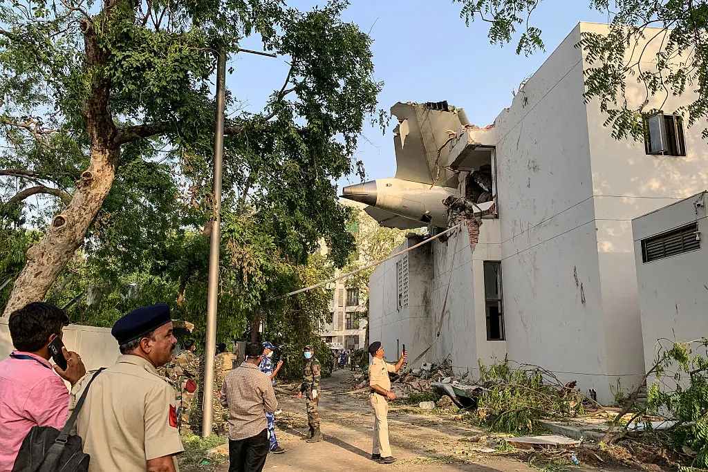 An Air India flight crashed into a residential area shortly after taking off from Ahmedabad, western India, resulting in the deaths of 270 people (SAM PANTHAKY/AFP via Getty Images)