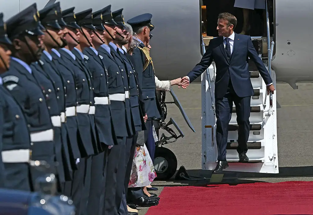 The Macrons landed in the UK to meet the royal family (Justin Tallis - WPA Pool/Getty Images)