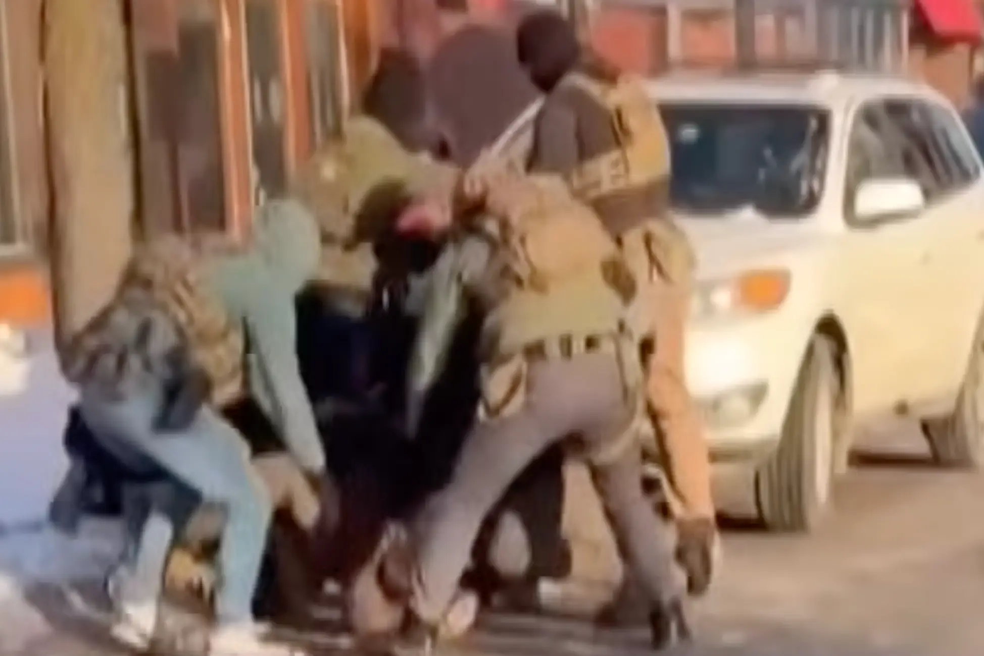 Pretti was shoved to the ground by multiple agents before he was shot (WCCO CBS Minnesota)