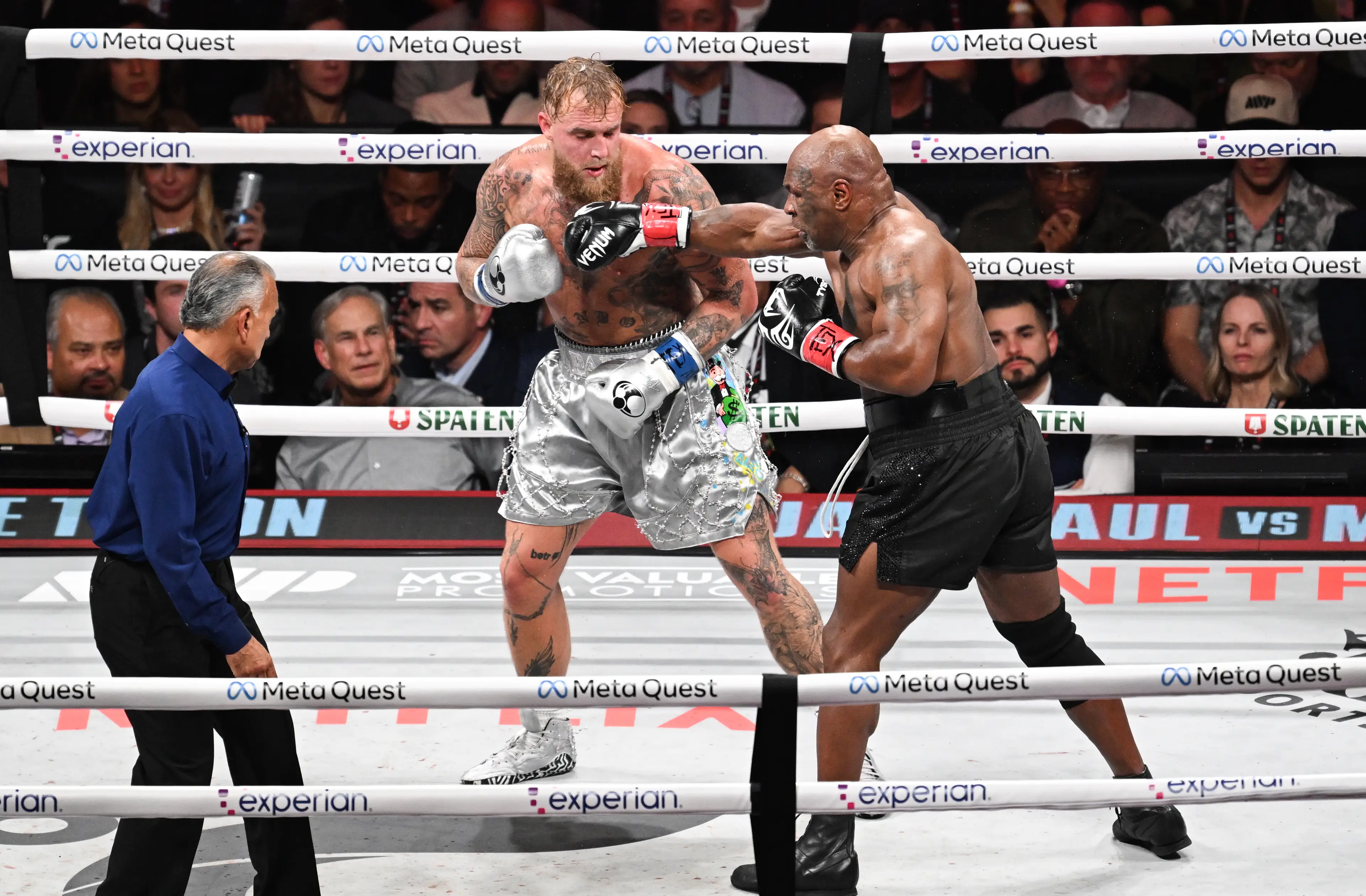 Mike Tyson and Jake Paul faced off in the ring on November 15 (Tayfun Coskun/Anadolu via Getty Images)