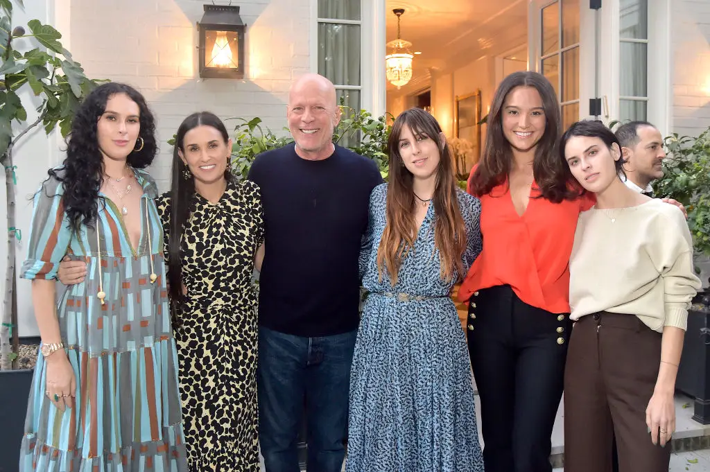 Rumer Willis, Demi Moore, Bruce Willis, Scout Willis, Emma Heming Willis and Tallulah Willis (Photo by Stefanie Keenan/Getty Images for goop)