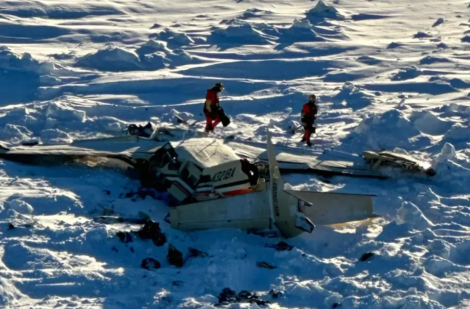 The wreckage of the missing plane was located (Twitter/@USCGAlaska) 