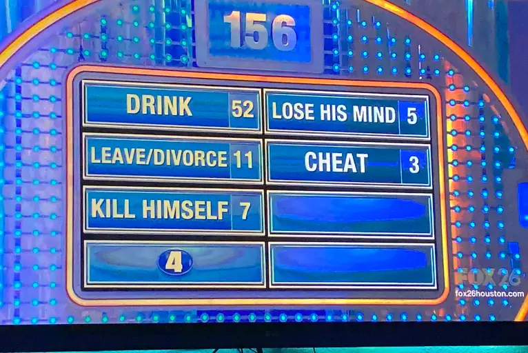 The Family Feud board took a dark turn.