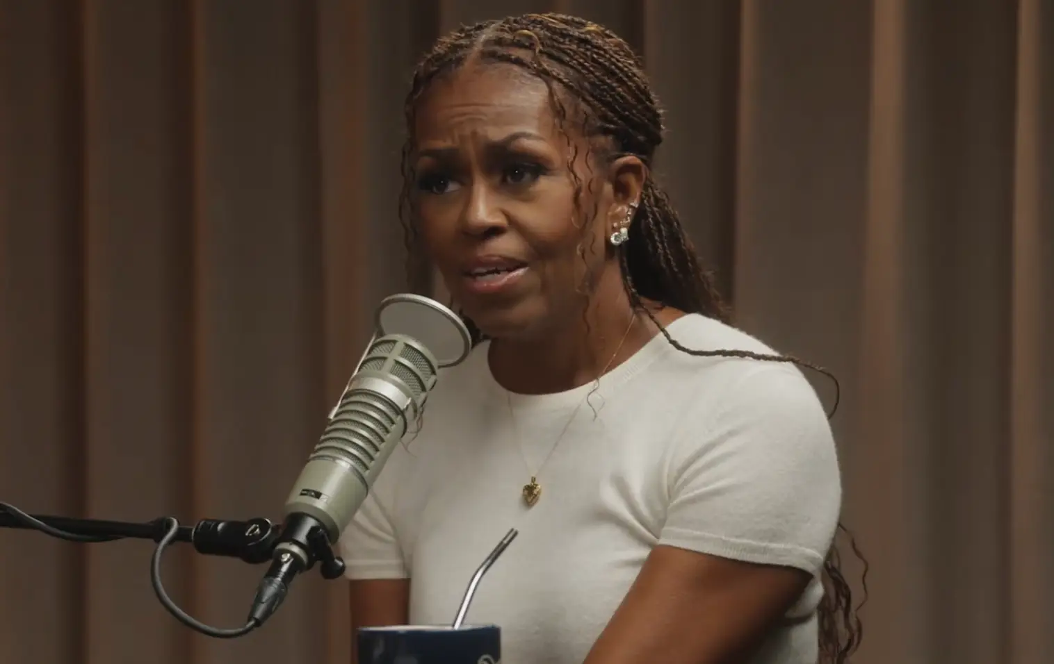 Michelle Obama was quizzed by Sam Fragoso (Talk Easy with Sam Fragoso/YouTube)