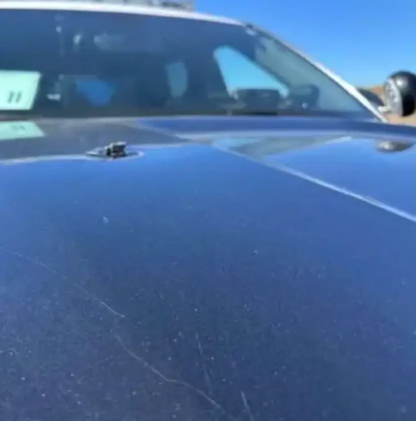 Chunks of heavy shrapnel were falling from the sky in California following the Marines' demonstration (California Highway Patrol)