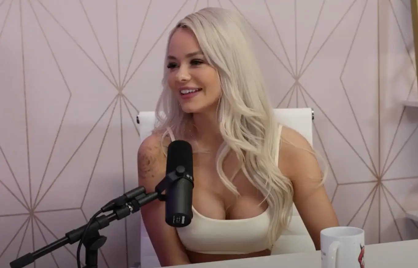 Elsa Jean revealed the 'sick' way her family found out about her porn career. (Holly Randall Unfiltered/YouTube)