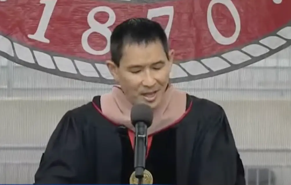 Chris Pan's speech was met with criticism. (NBC4)