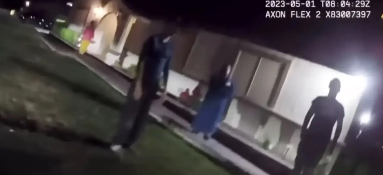 Footage of police arriving at the house has been released.