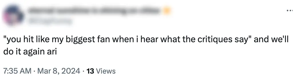 Fans have praised Grande for her lyric.