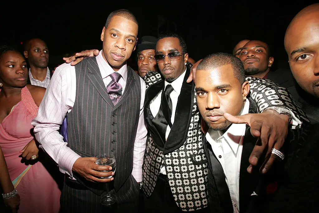Friends Jay-Z, Diddy and Kanye West pictured together in 2004 (KMazur/WireImage for PMK / HBH)