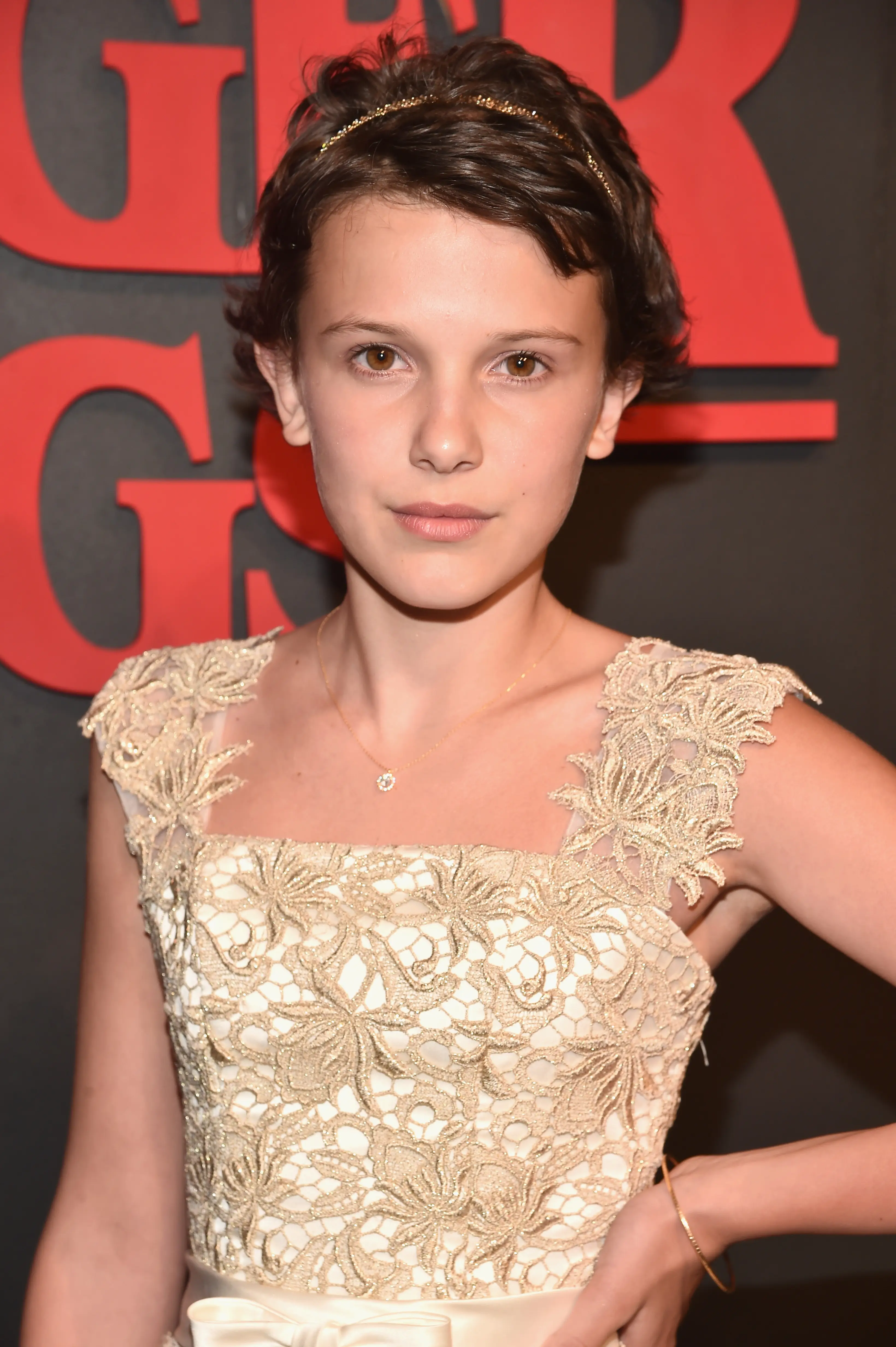 Brown pictured at the Stranger Things premiere in 2016 (Alberto E. Rodriguez/Getty Images)