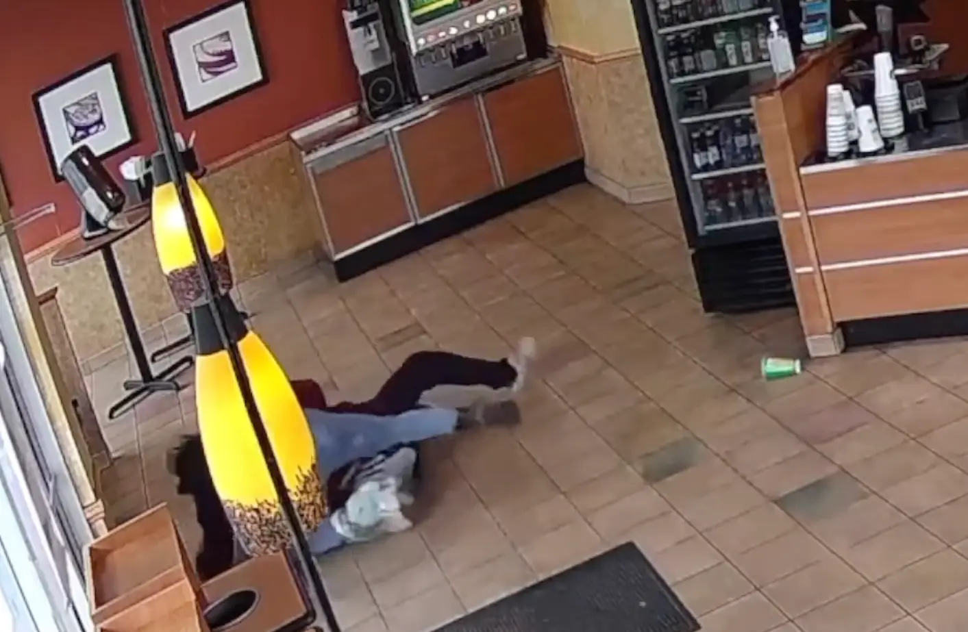 Gabriel wrestled the man to the ground.