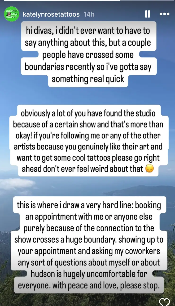 Larson issued a lengthy statement on Instagram (Instagram/KatelynRosetattoos)