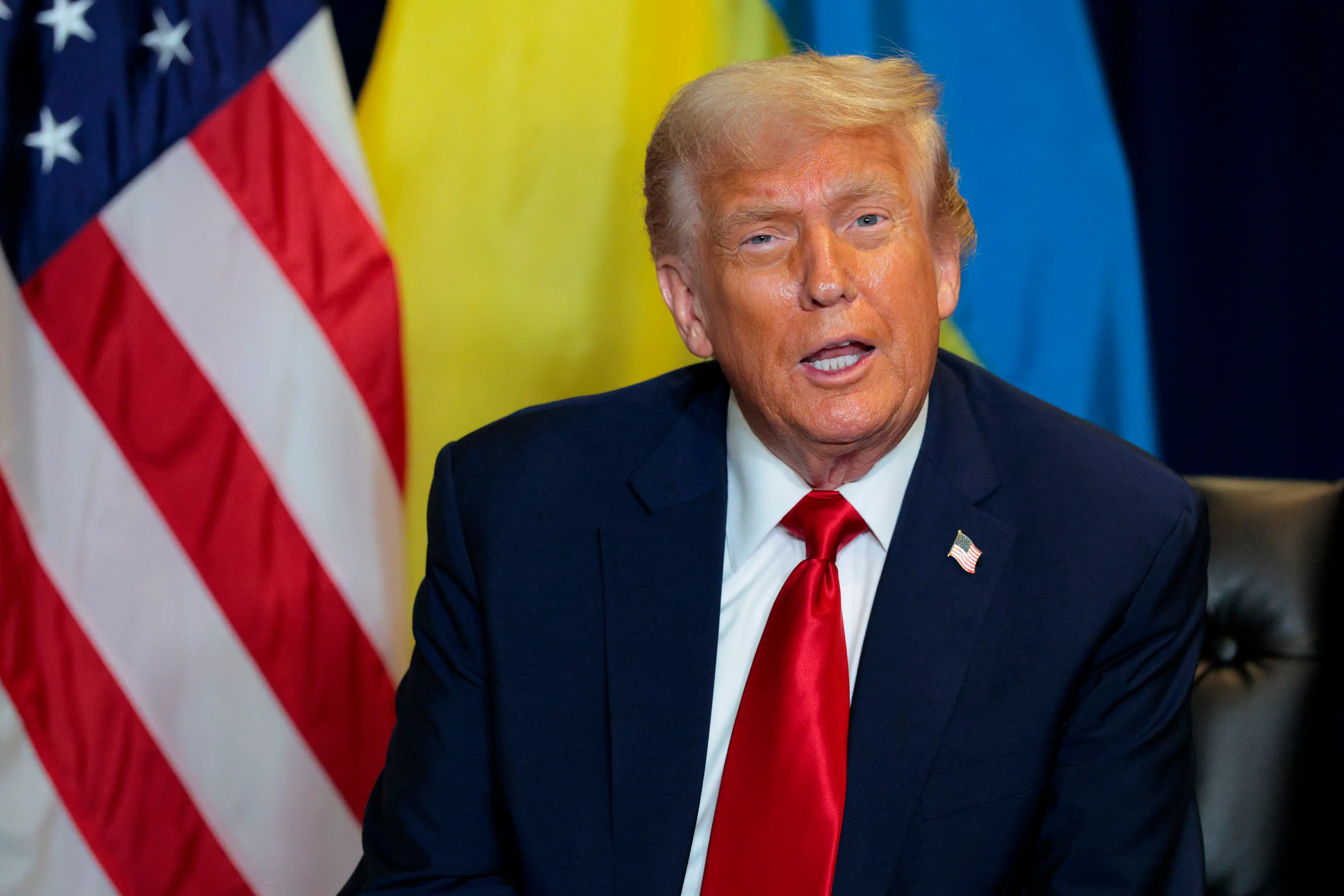 Donald Trump implied he would consider legal action against ABC after Jimmy Kimmel's return (Chip Somodevilla/Getty Images)