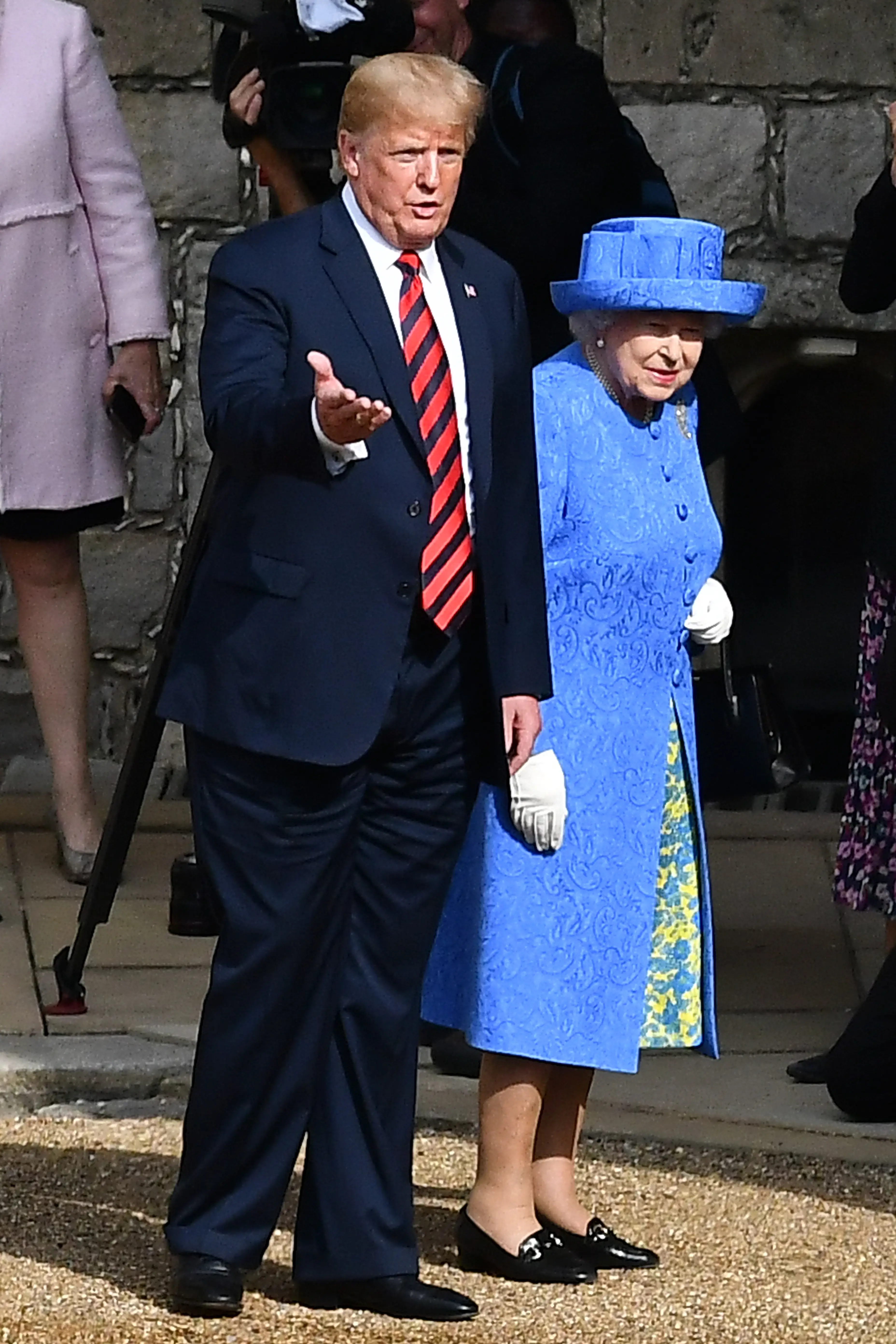 Trump was accused of walking in front of the late Queen (VICTORIA JONES/POOL/AFP via Getty Images)