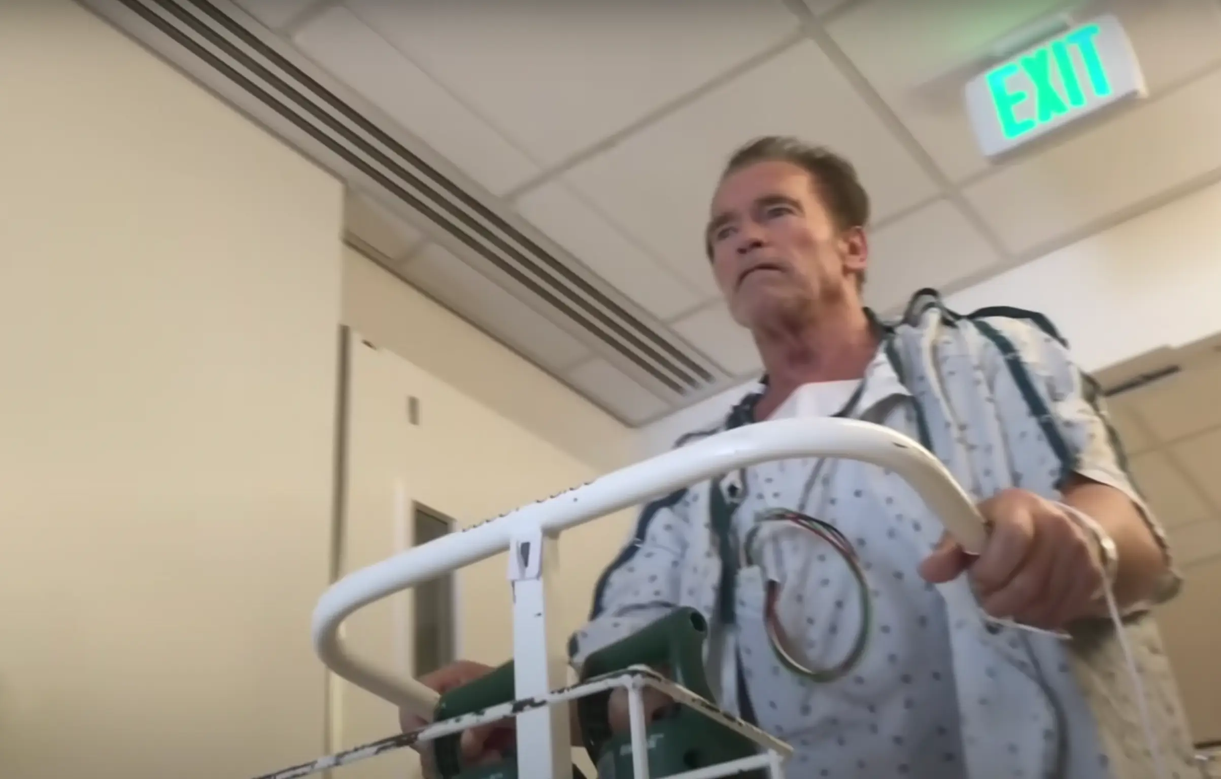 The Terminator star explained how the medical team 'made a mistake and poked through the heart wall'.