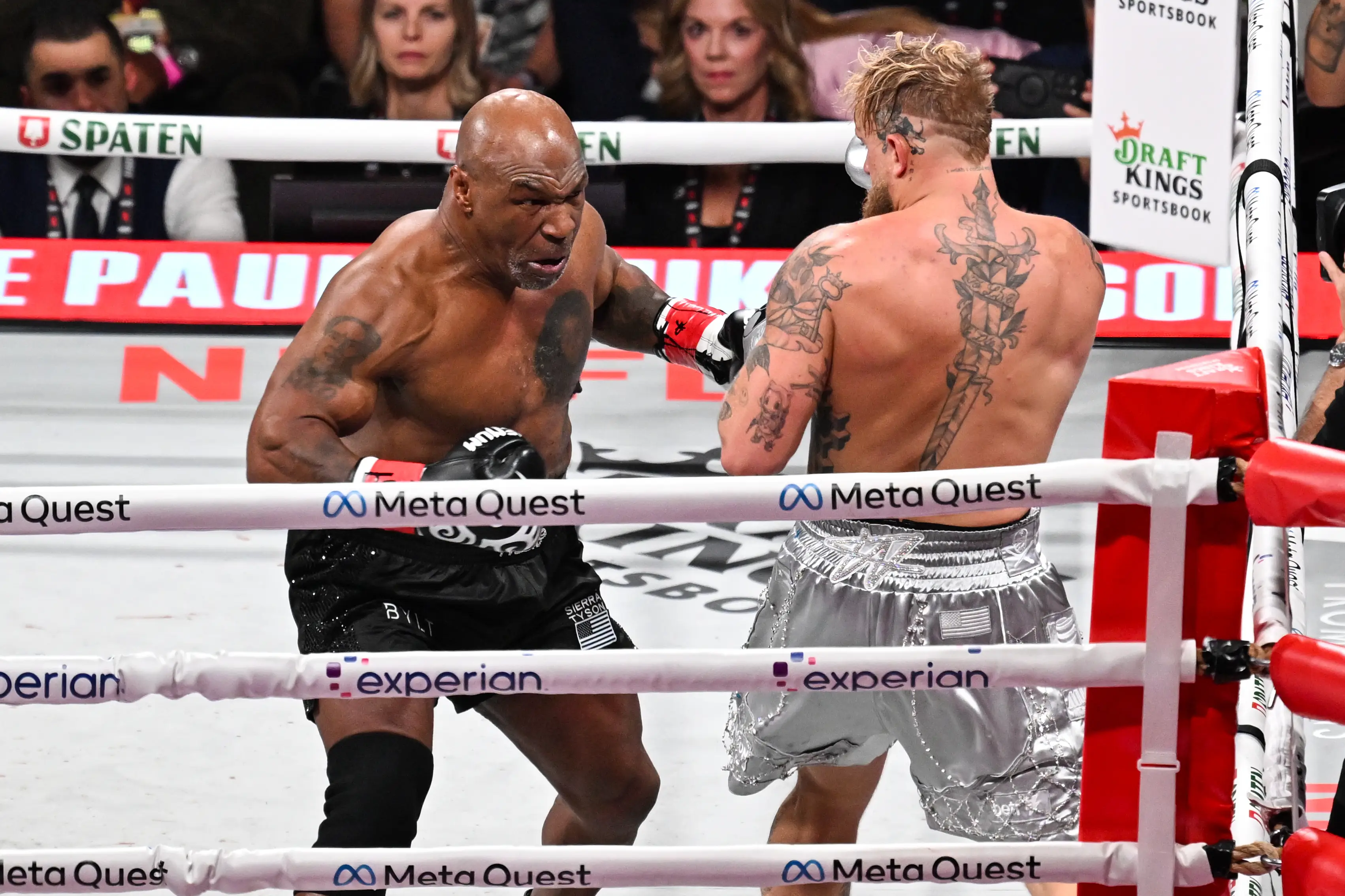 Mike Tyson, 58, faced Jake Paul, 27, in the ring (Tayfun Coskun/Anadolu via Getty Images)