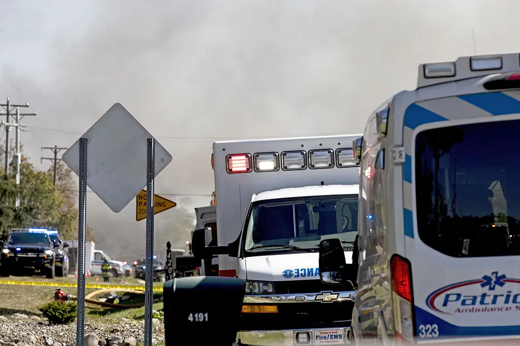 The gunman set fire to the church after shooting at people attending Sunday mass (Emily Elconin/Getty Images)