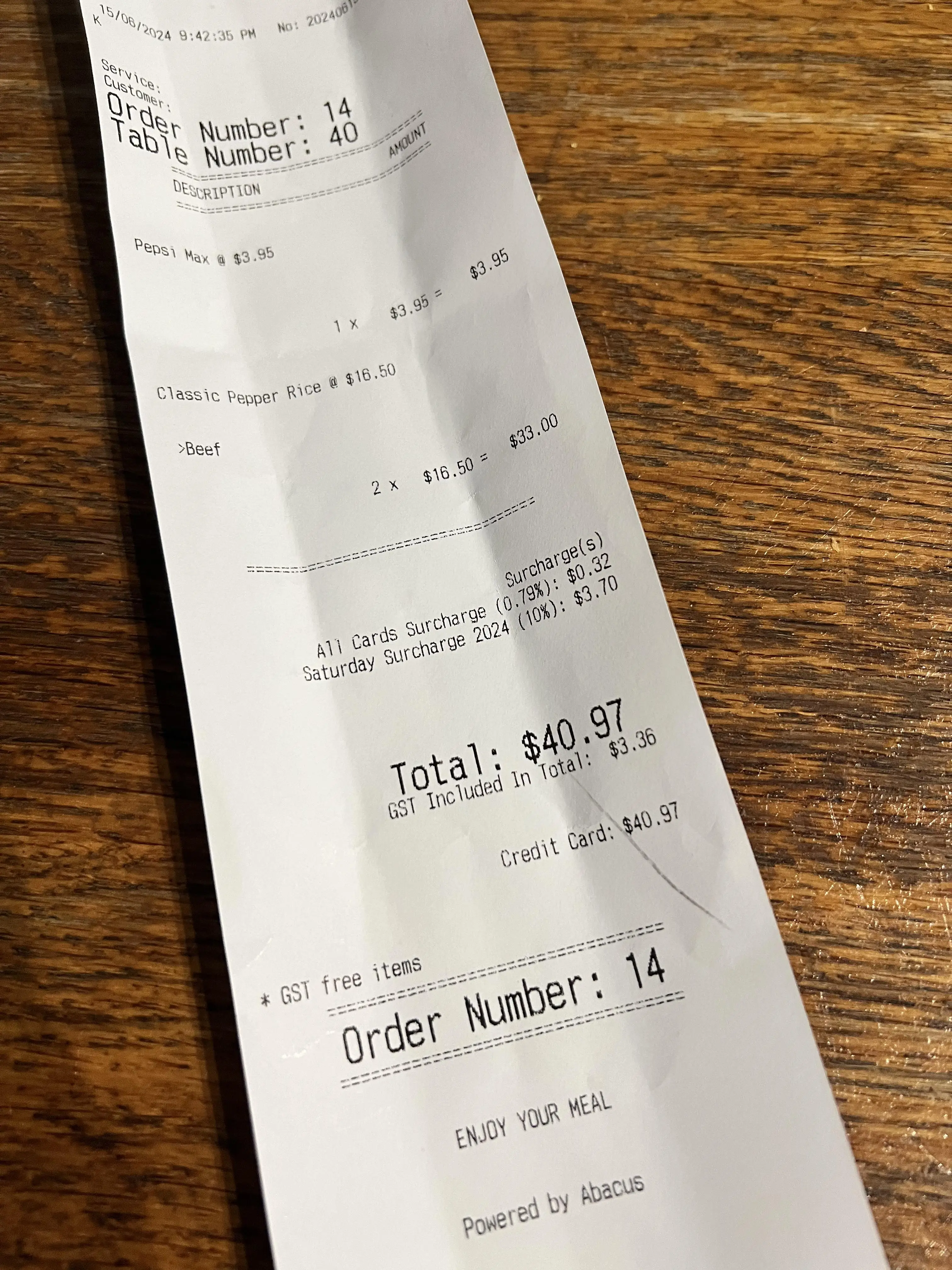 A diner fumed that they had to pay 'hidden surcharges'. (Reddit/u/WhisperingCorn)