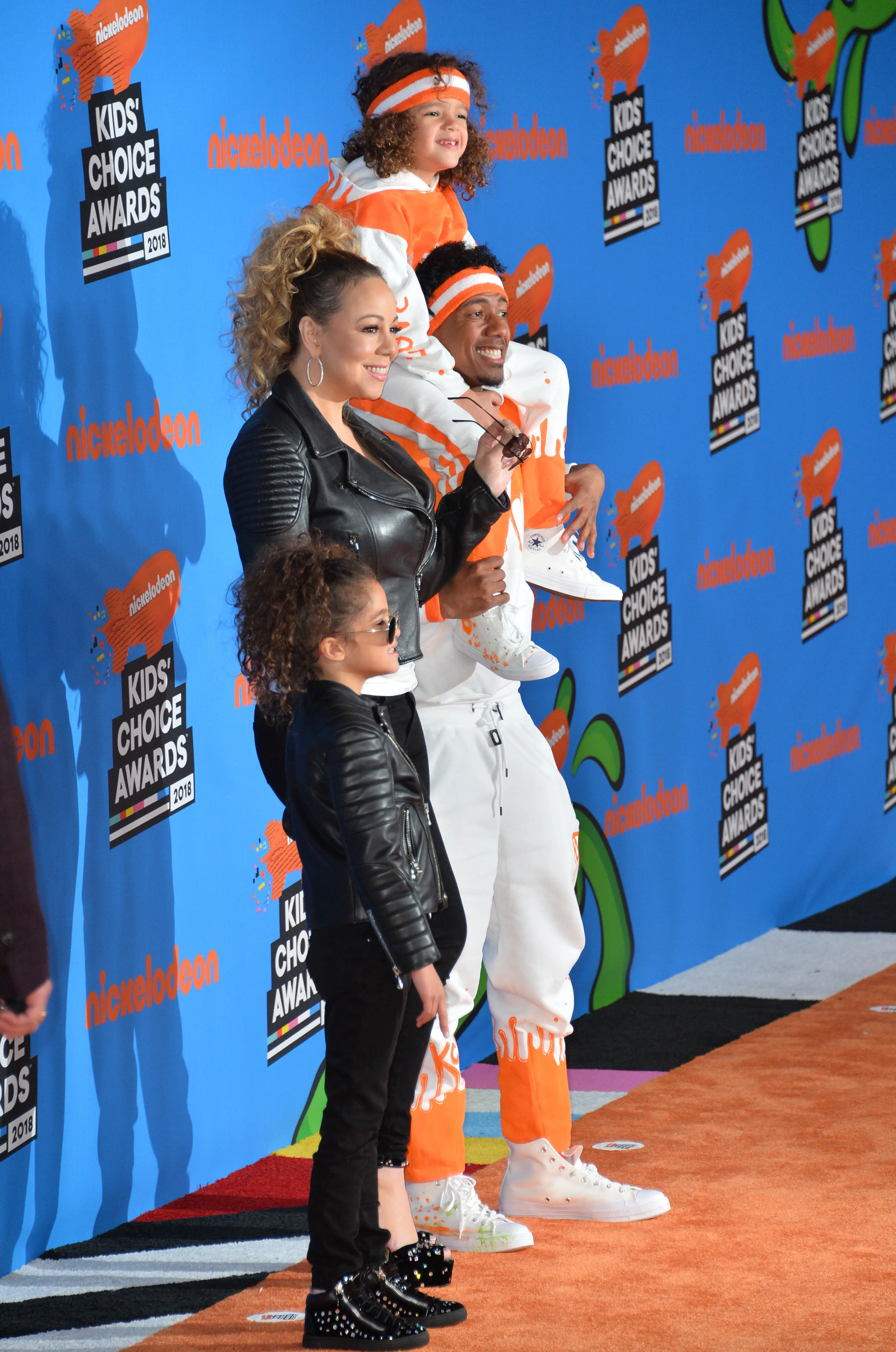 Nick Cannon with ex Mariah Carey and their two kids, Moroccan Scott and Monroe.