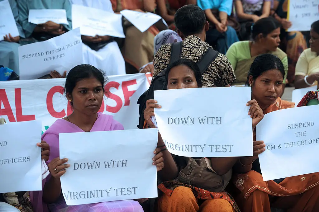 Protestors against the practice in New Delhi in 2009 (RAVEENDRAN/AFP via Getty Images)
