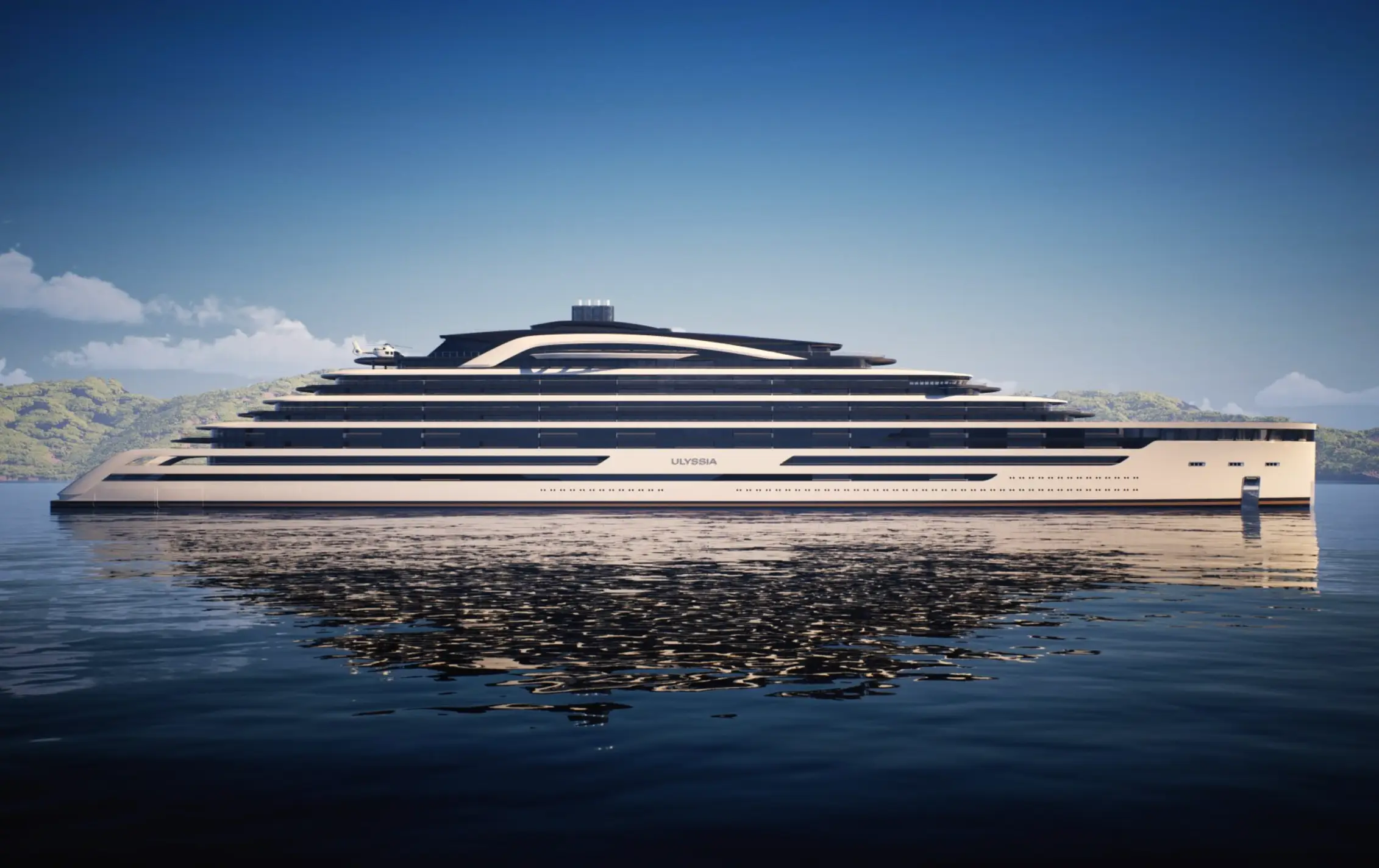 The giant yacht will be over 1,000ft long (Ulyssia Residence AG)