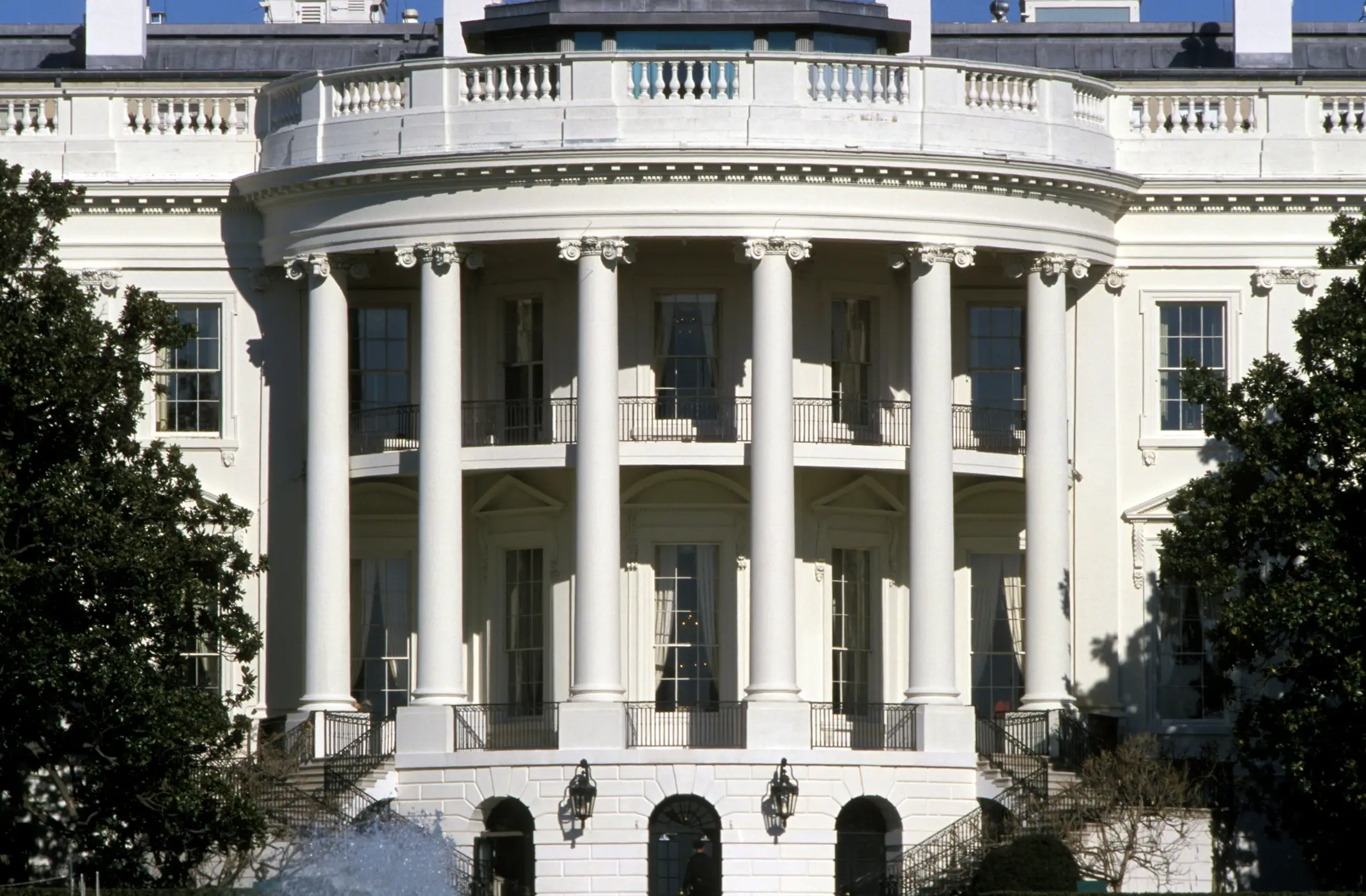 Close up of the White House entrance that will no longer look the way it does here as of next week (Getty stock)