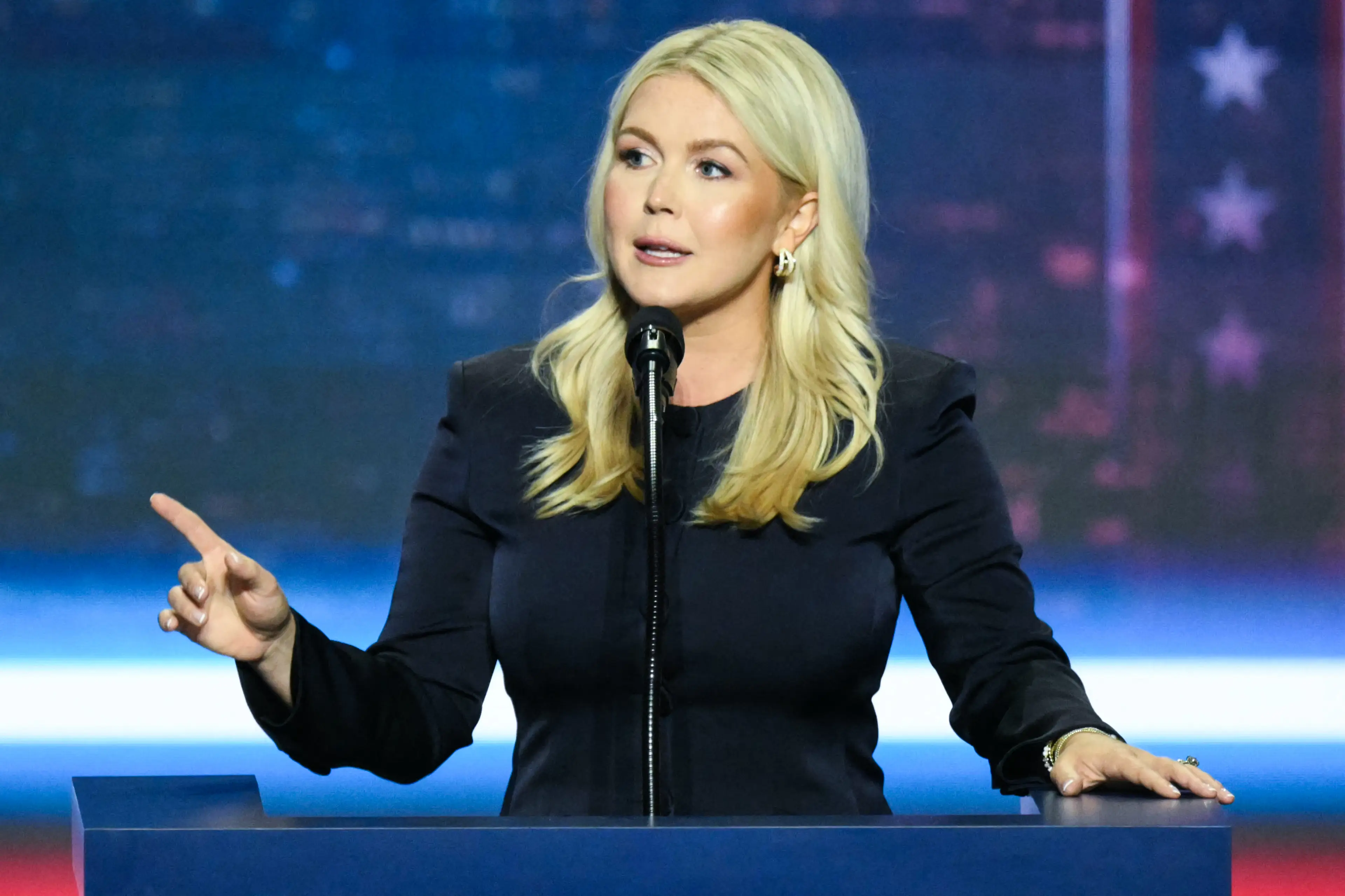 Karoline Leavitt has been speaking about her successor's short tenure in the job (Patrick T. Fallon/AFP via Getty Images)