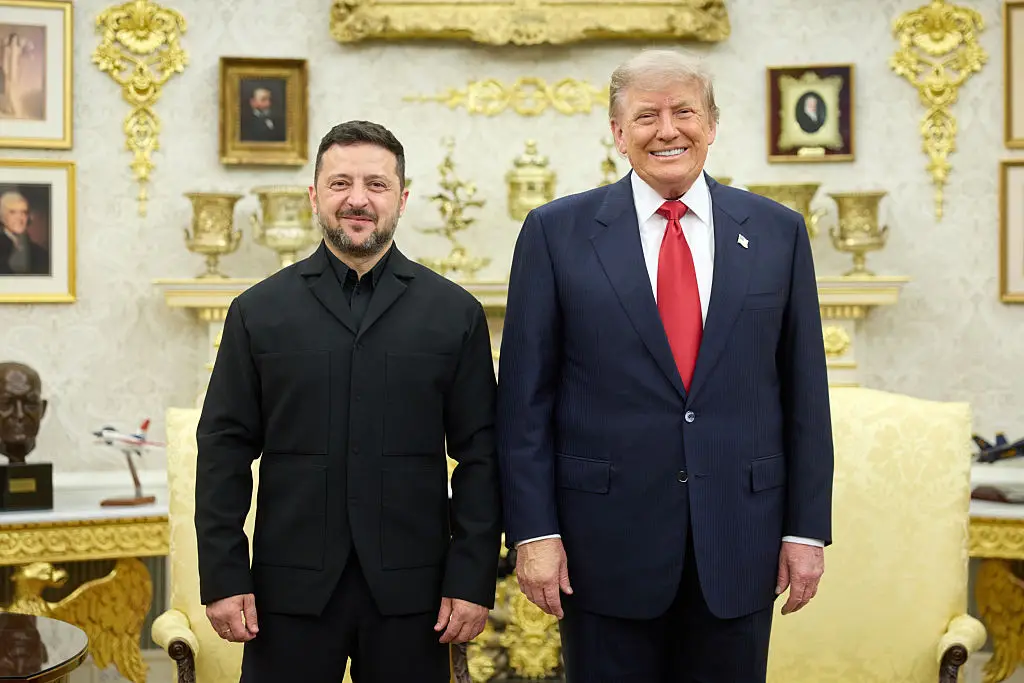Glass said the new photos show that the relationship between Trump and Zelenskyy has improved since their fractured meeting in February.  (Photo by Zelenskyy Social Media Account/Anadolu via Getty Images)