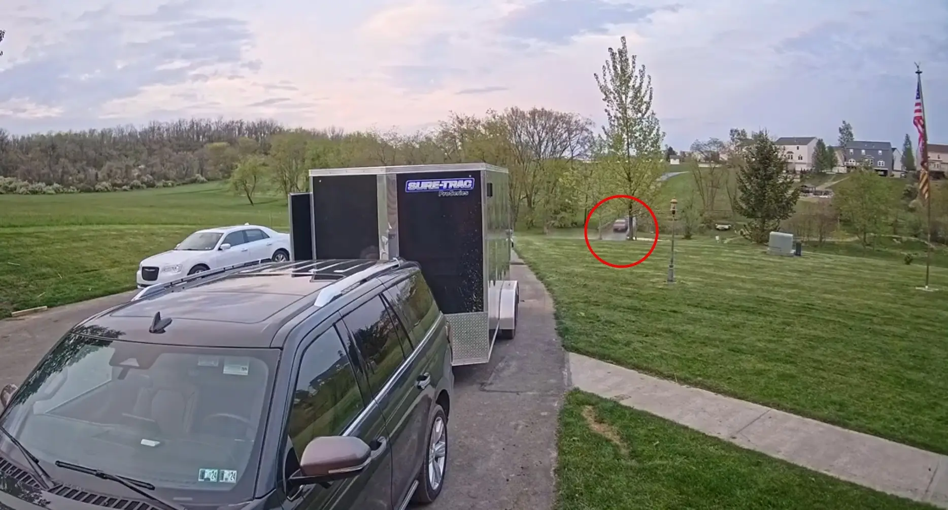 The car is seen accelerating up a hill before losing control. (befreshwa/X)