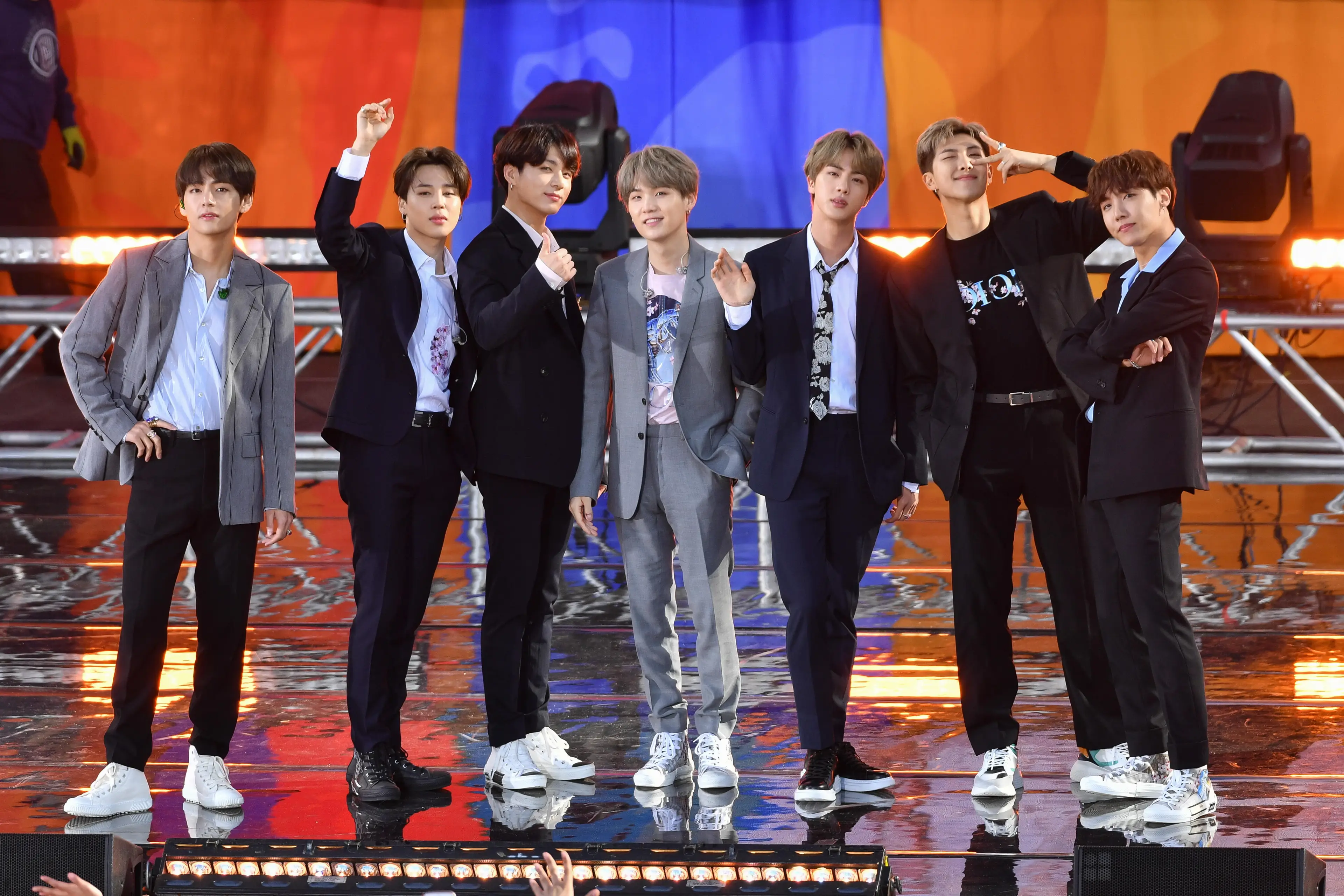 BTS perform on Good Morning America's Summer Concert Series.
