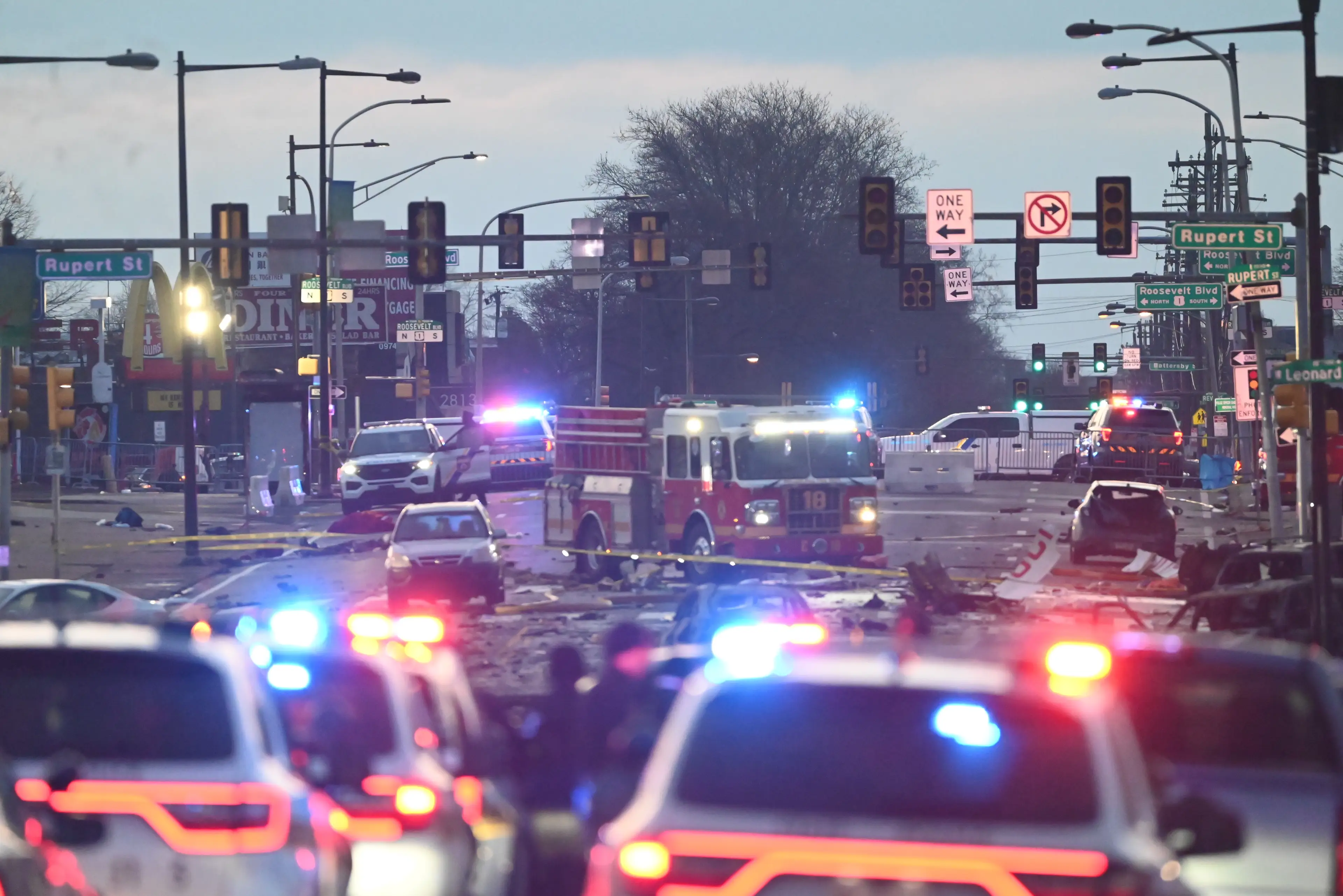 Roads surrounding the crash site are thought to remain closed (Kyle Mazza/Anadolu via Getty Images)