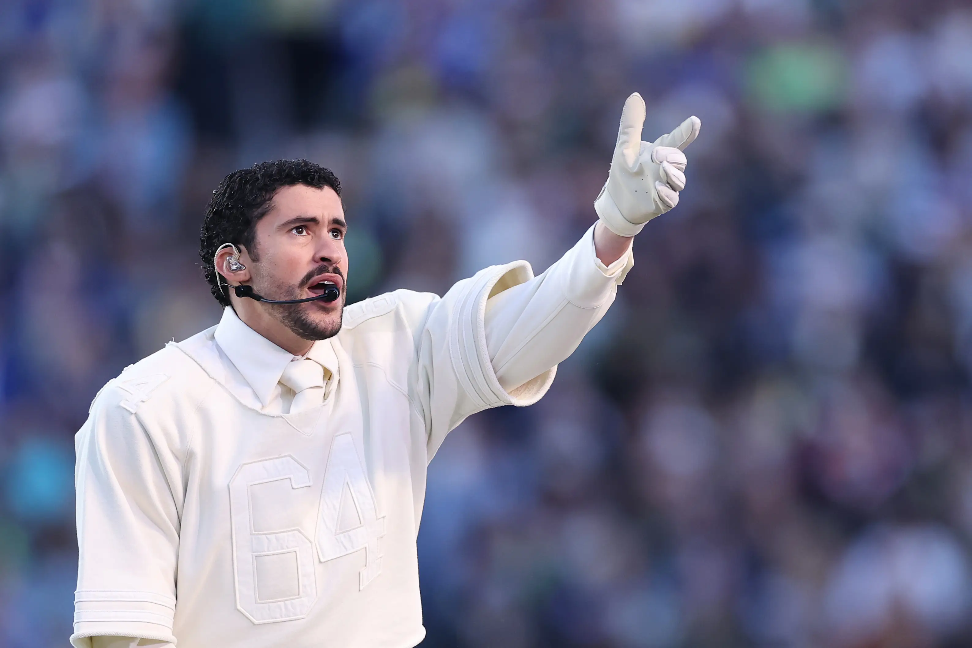 Bad Bunny was joined by Ricky Martin and Lady Gaga for his Super Bowl performance (Kevin C. Cox/Getty Images)