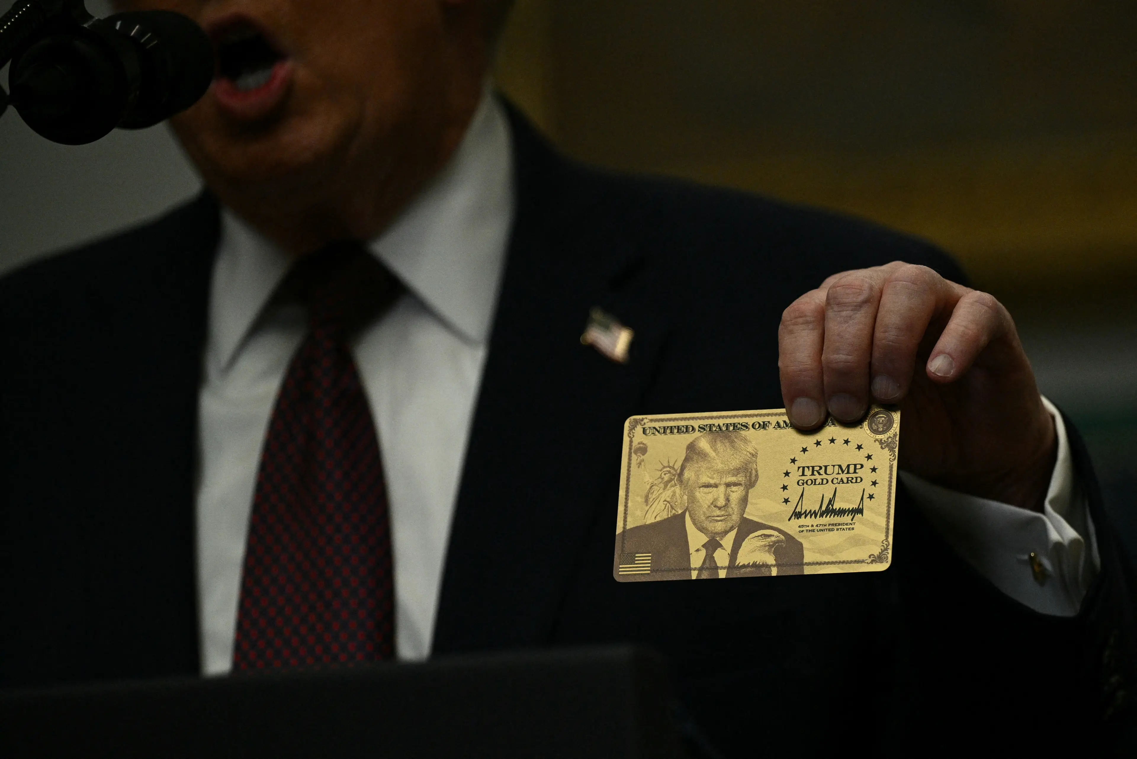 Apparently only one person has been approved to get the Trump Gold Card (Brendan SMIALOWSKI / AFP via Getty Images)