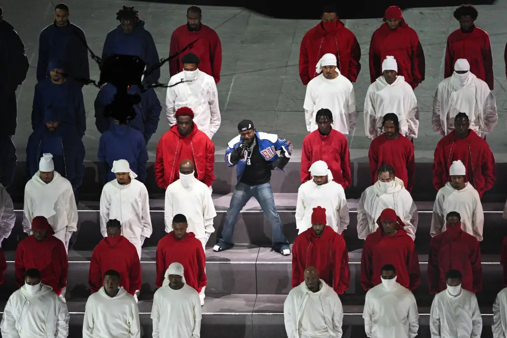 Kendrick Lamar performing at the Super Bowl (CHANDAN KHANNA/AFP via Getty Images)