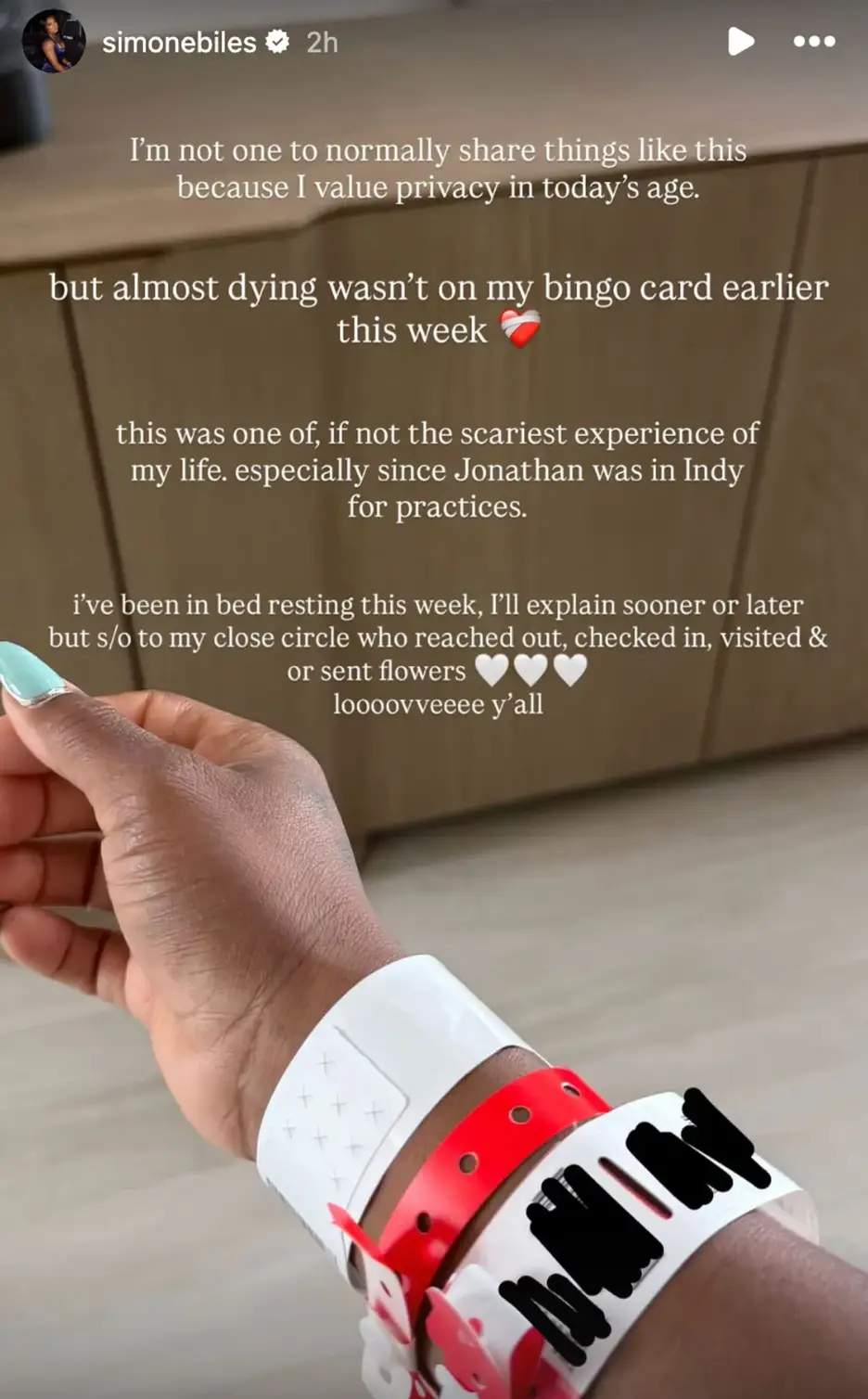 The Olympian has spoken about a recent health scare (Instagram/@simonebiles)