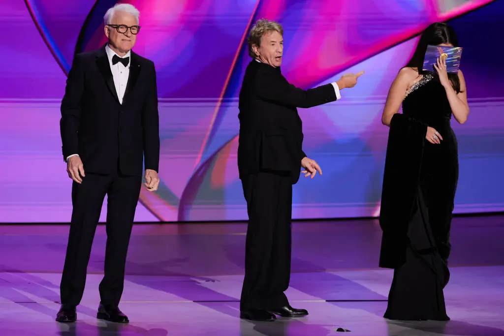 Steve Martin, Martin Short and Selena Gomez stole the show as they introduced the Emmy for Outstanding Supporting Actor in a Comedy Series (Kevin Winter/Getty Images)