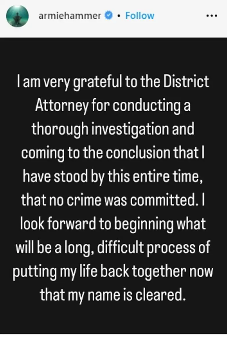 The actor shared a message with his fans after the decision.