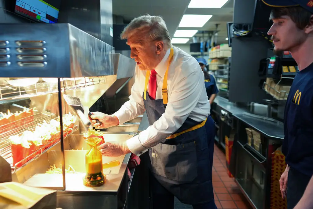 Staff members taught Trump how to season and cook fries (Doug Mills-Pool/Getty Images)