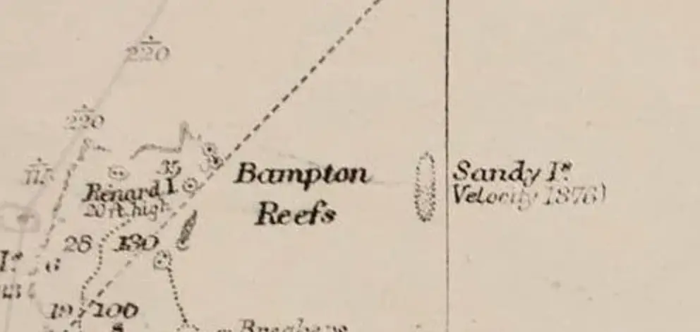 The island from a 1908 map.